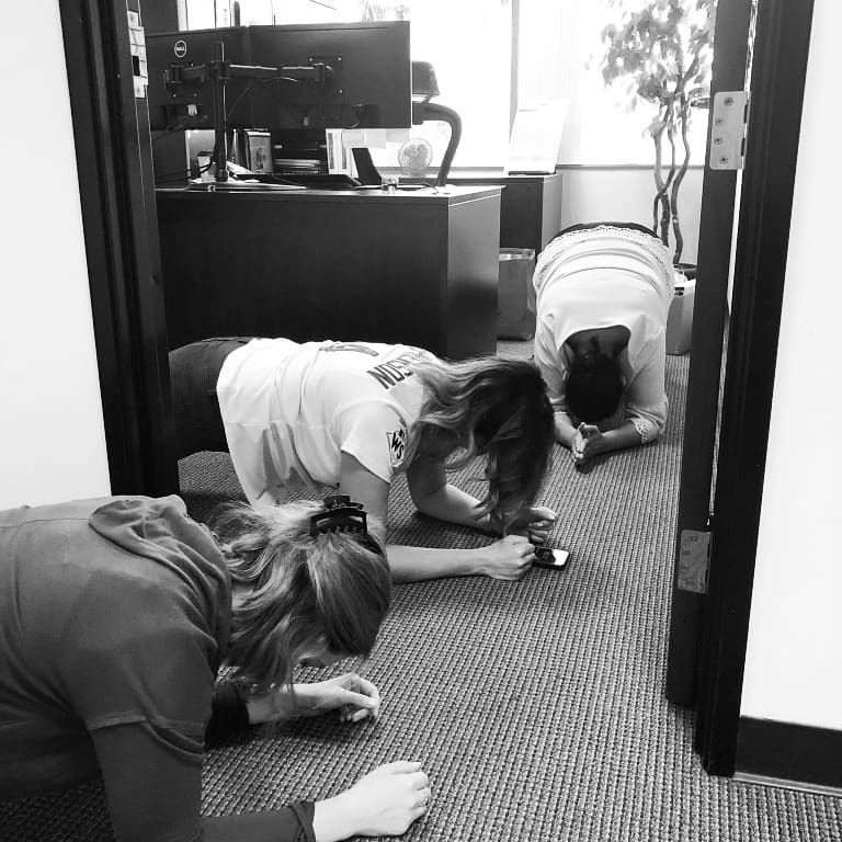 Montage employees taking the Plank Challenge